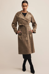 DORIAN VEGAN SUEDE TRENCH COAT