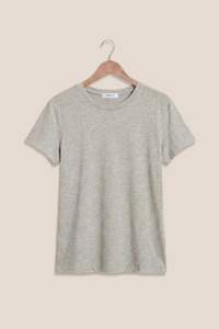 FOUNDATIONS COTTON SLUB TEE IN CLASSIC HEATHER GREY