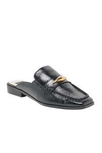 BOWEY LEATHER LOAFER MULE IN BLACK