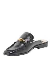 BOWEY LEATHER LOAFER MULE IN BLACK