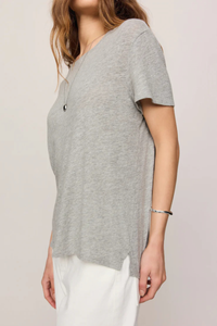 FOUNDATIONS COTTON SLUB TEE IN CLASSIC HEATHER GREY