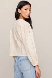 LOUELLA EMBROIDERED BUTTON UP TOP