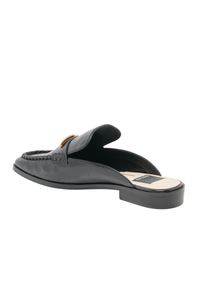 BOWEY LEATHER LOAFER MULE IN BLACK
