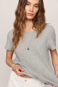 FOUNDATIONS COTTON SLUB TEE IN CLASSIC HEATHER GREY