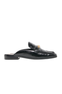 BOWEY LEATHER LOAFER MULE IN BLACK