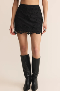 SIREN EMBROIDERED LACE MINI SKIRT