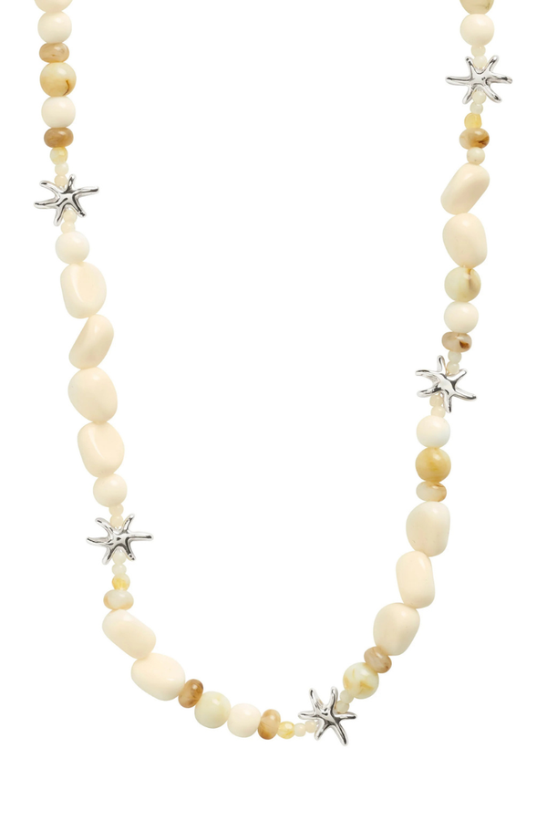 PRISM BEAD SILVER PLATED NECKLACE