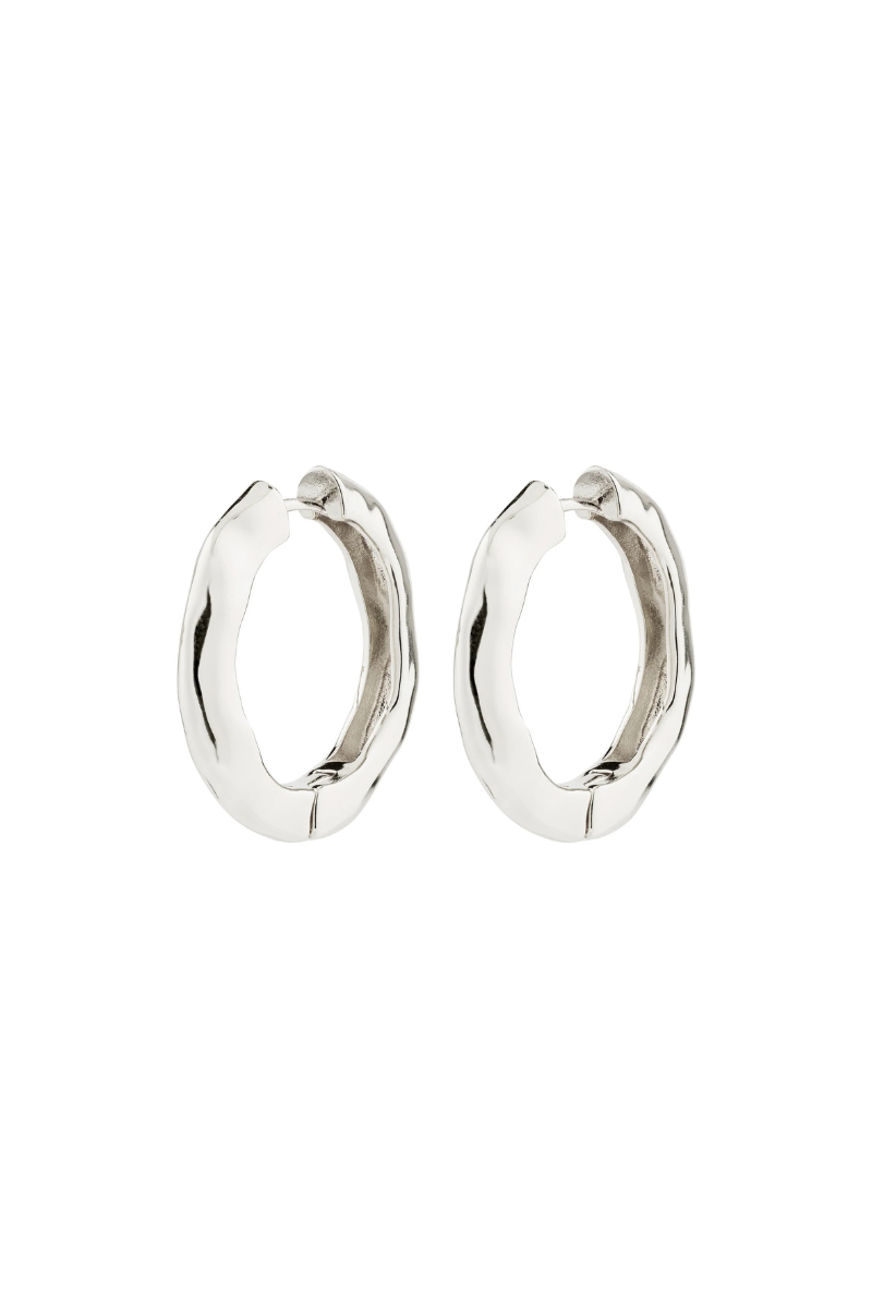 BELIEVE HOOP SILVER PLATED EARRINGS