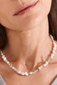 PRISM BEAD SILVER PLATED NECKLACE