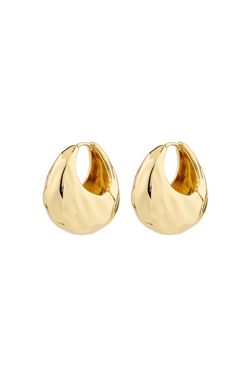 BELIEVE CHUNKY GOLD PLATED EARRINGS