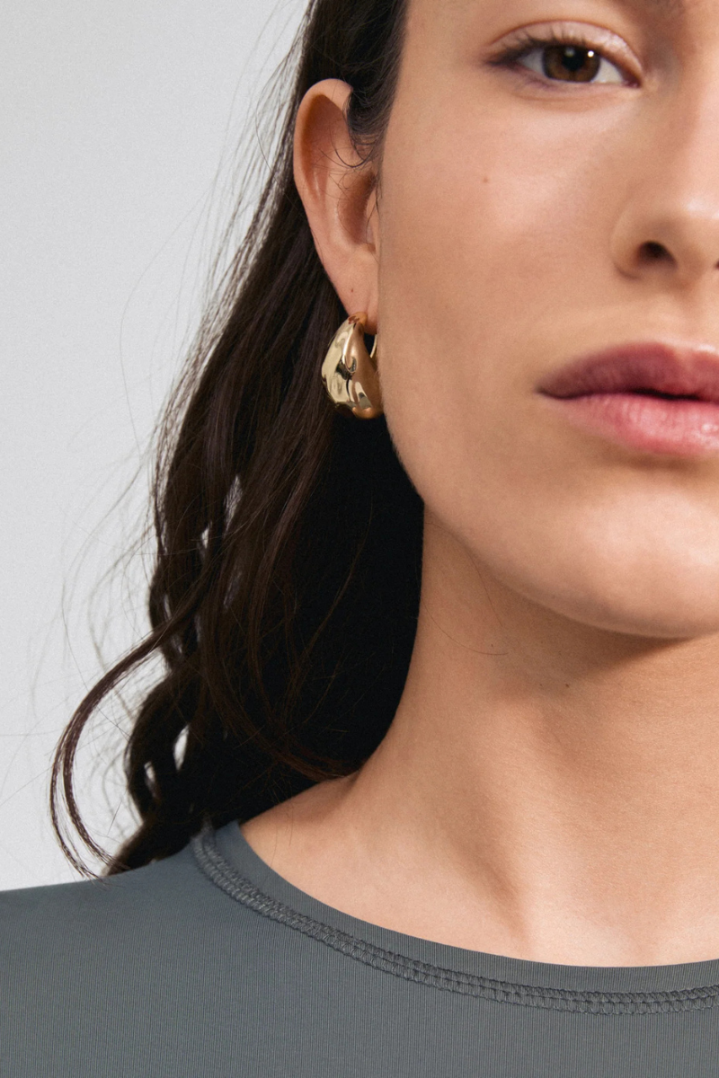 BELIEVE CHUNKY GOLD PLATED EARRINGS