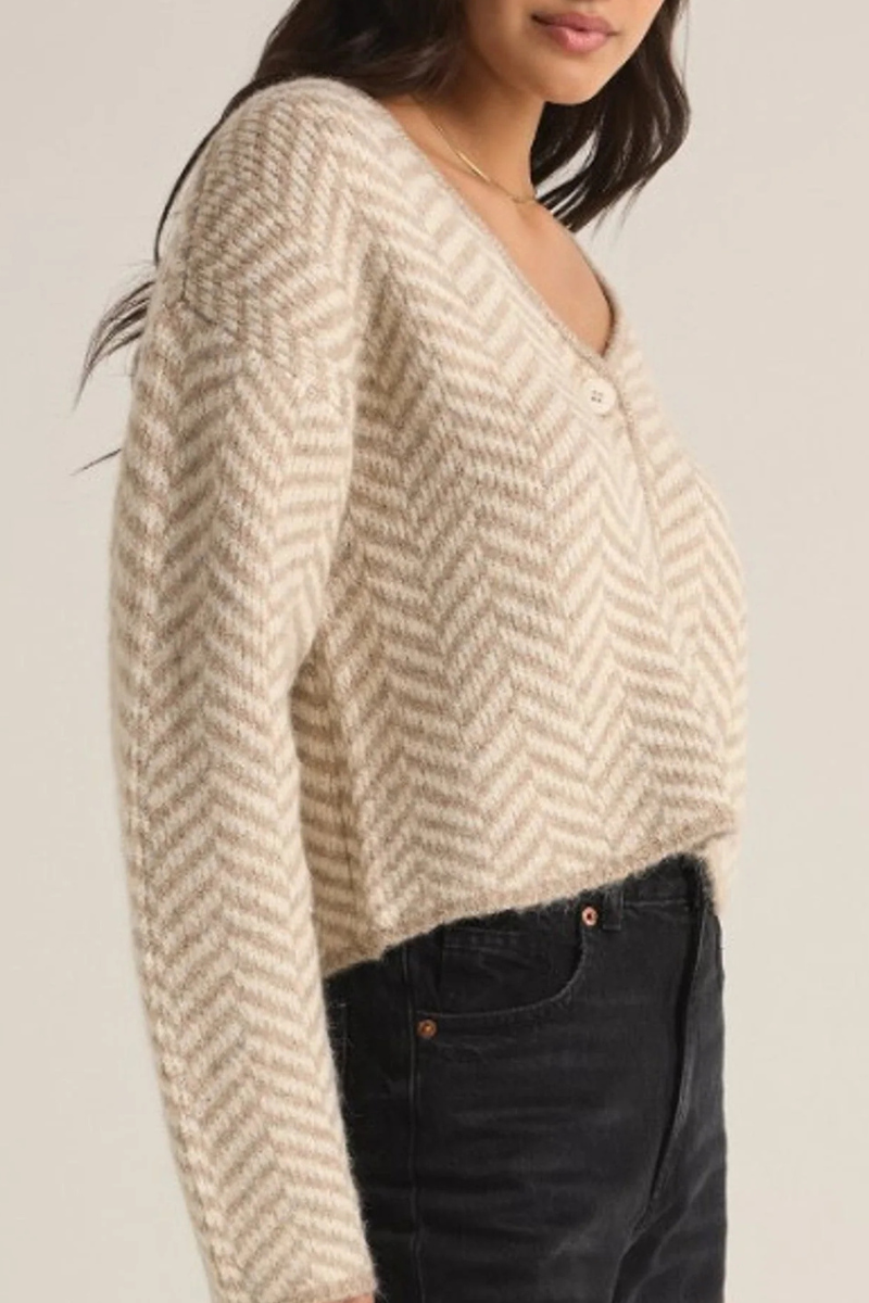 NOEMI HERRINGBONE CARDIGAN