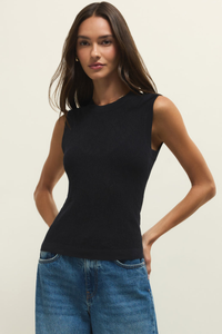 TIBI MESH TANK-BK