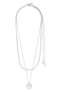 DECLAN 2 IN 1 SILVER PLATED NECKLACE