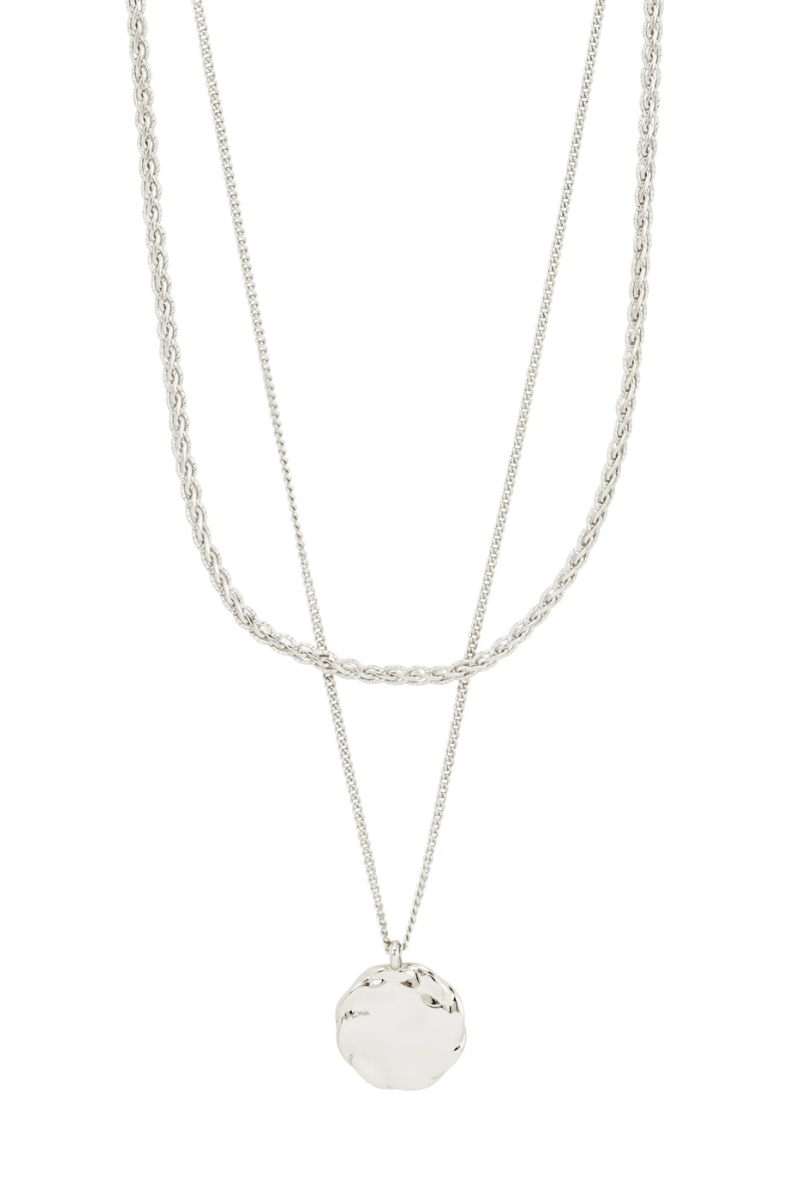 DECLAN 2 IN 1 SILVER PLATED NECKLACE