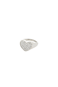 EMMETT HEART SILVER PLATED RING