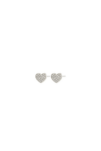 EMMETT HEART SILVER PLATED EARRINGS