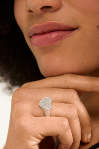 EMMETT HEART SILVER PLATED RING