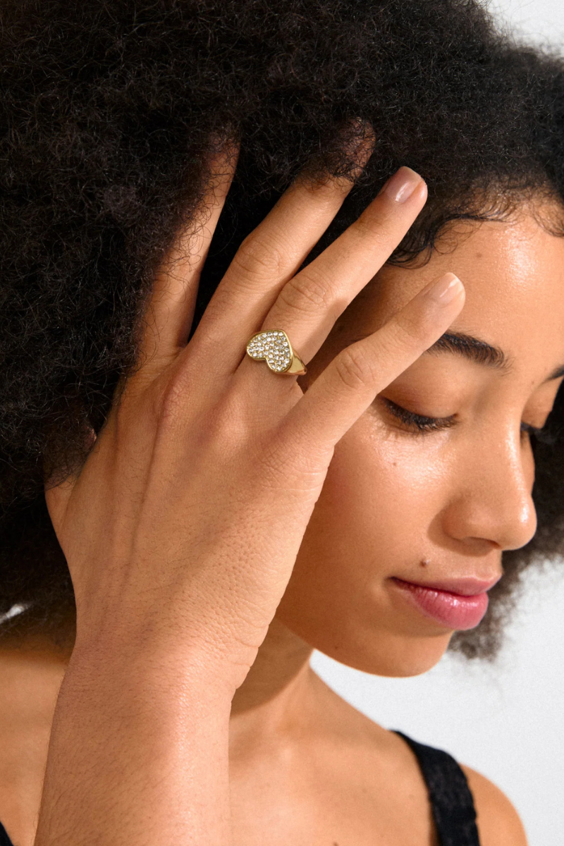 EMMETT HEART GOLD PLATED RING