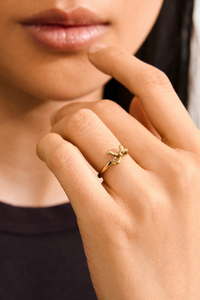LULU GOLD PLATED BOW RING
