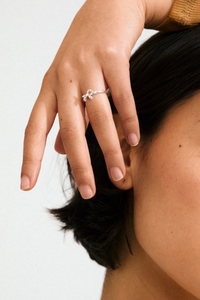 LULU SILVER PLATED BOW RING