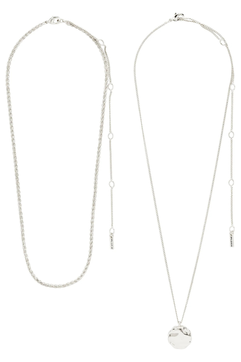 DECLAN 2 IN 1 SILVER PLATED NECKLACE