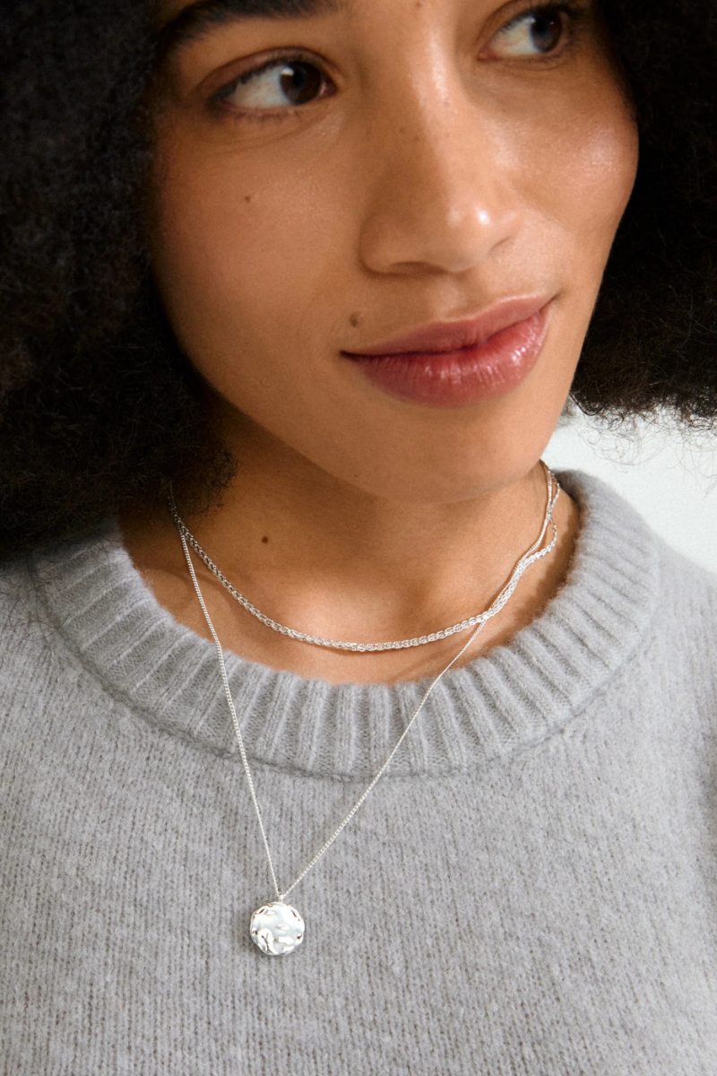 DECLAN 2 IN 1 SILVER PLATED NECKLACE