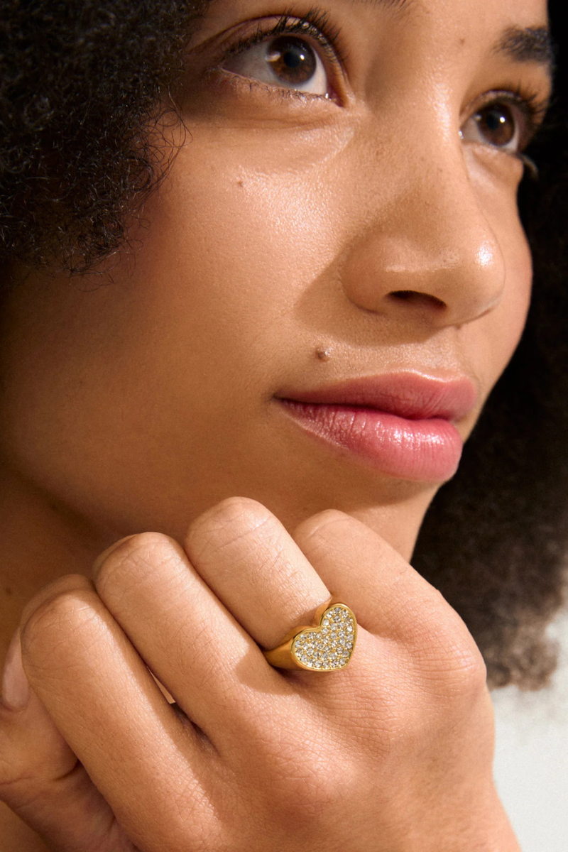 EMMETT HEART GOLD PLATED RING