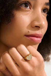 EMMETT HEART GOLD PLATED RING
