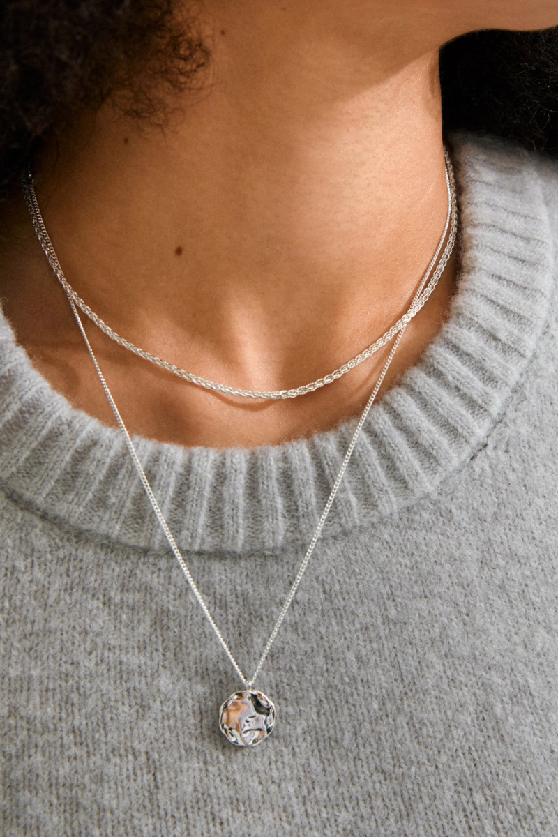 DECLAN 2 IN 1 SILVER PLATED NECKLACE