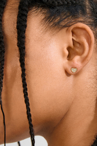 EMMETT HEART GOLD PLATED EARRINGS
