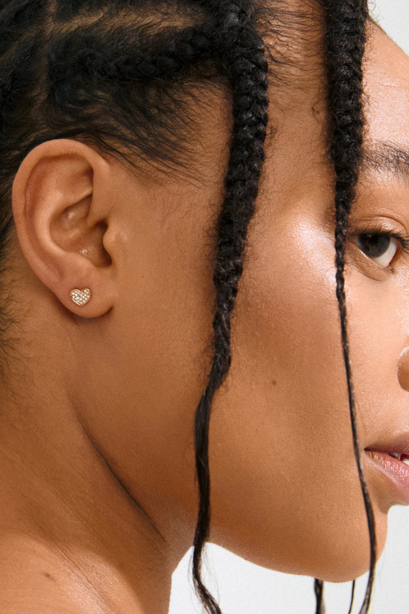 EMMETT HEART GOLD PLATED EARRINGS