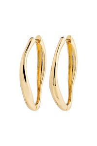 DUNE GOLD PLATED LARGE OVAL EARRINGS