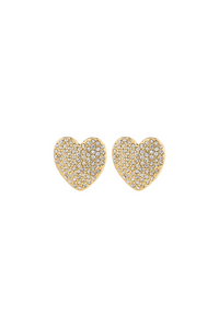 DUNE CRYSTAL HEART GOLD PLATED EARRINGS