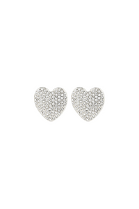 DUNE CRYSTAL HEART SILVER PLATED EARRINGS