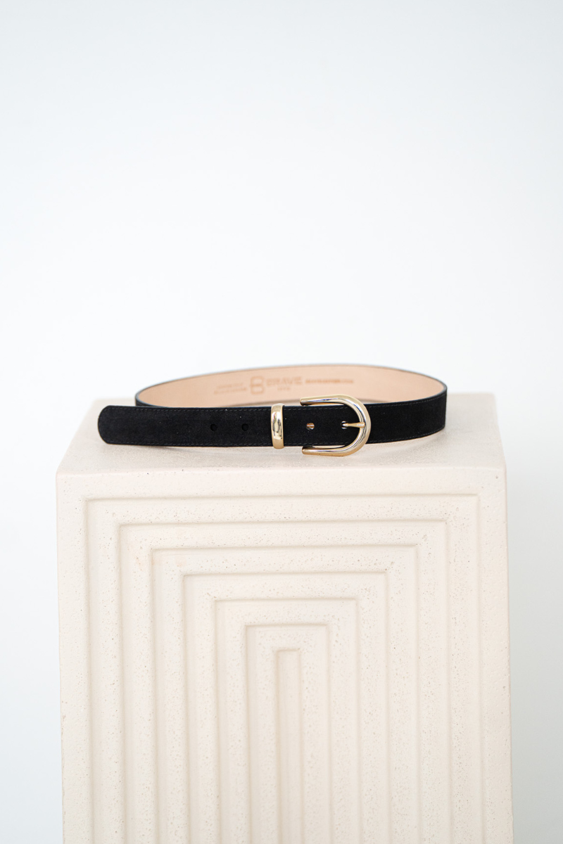 LYSANDER GENUINE SUEDE BELT-BK