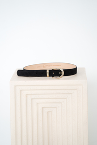 LYSANDER GENUINE SUEDE BELT-BK