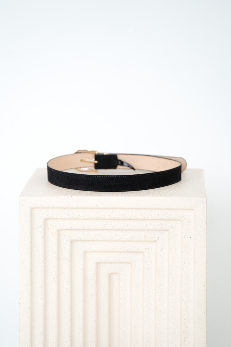 LYSANDER GENUINE SUEDE BELT-BK