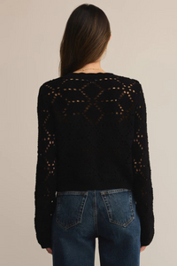 ROSALYN DIAMOND SWEATER CARDIGAN-BK