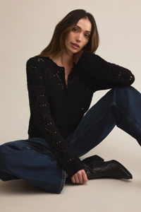 ROSALYN DIAMOND SWEATER CARDIGAN-BK