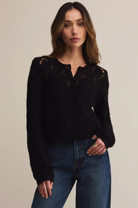 ROSALYN DIAMOND SWEATER CARDIGAN-BK