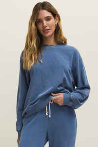 BOYFRIEND KNIT DENIM SWEATSHIRT-CB