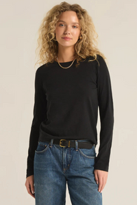 MODERN SLUB LONG SLEEVE TEE-BK