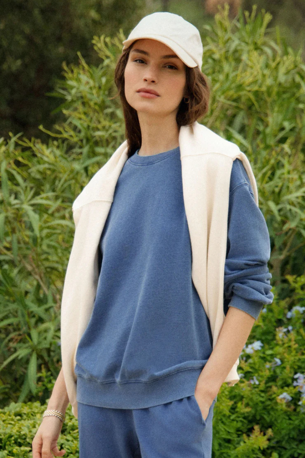 BOYFRIEND KNIT DENIM SWEATSHIRT-CB