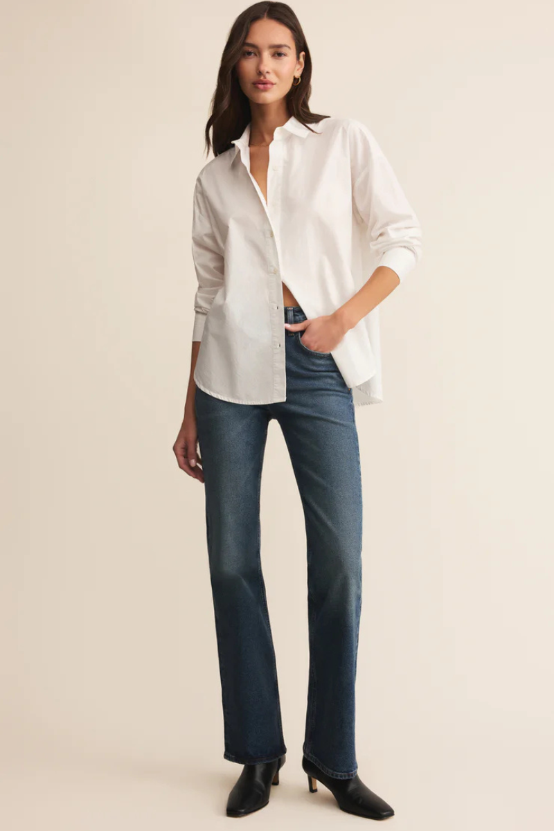 ELEVATED POPLIN BUTTON UP