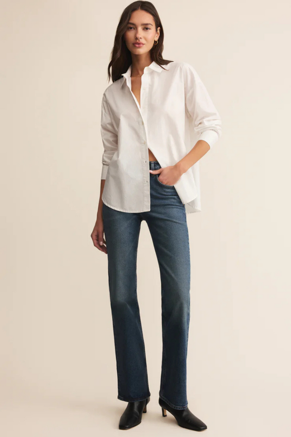 ELEVATED POPLIN BUTTON UP