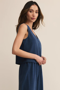 SOLACE JERSEY DENIM TOP-IN