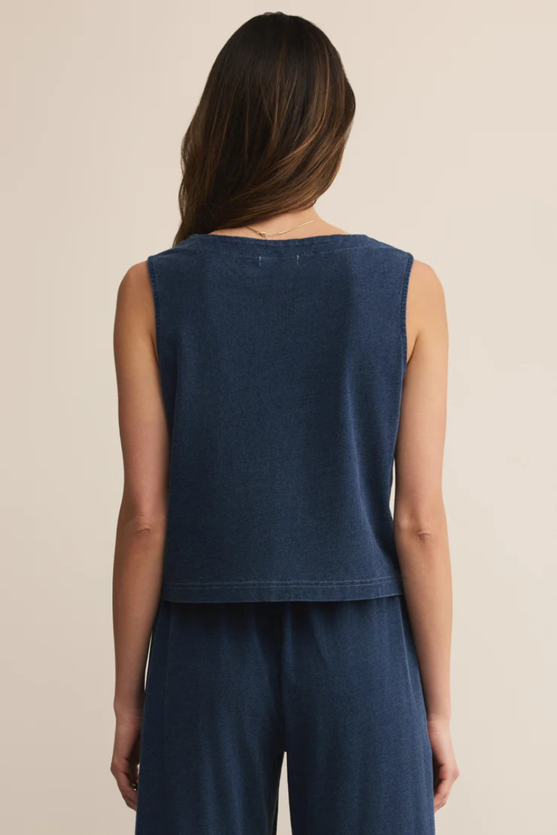 SOLACE JERSEY DENIM TOP-IN