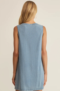 SOLACE JERSEY DENIM MINI DRESS-IN
