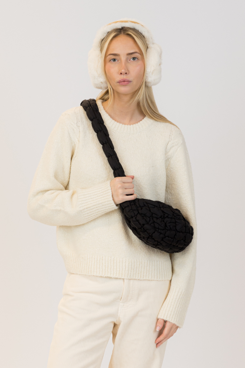 SMALL QUILTED BAG-BK